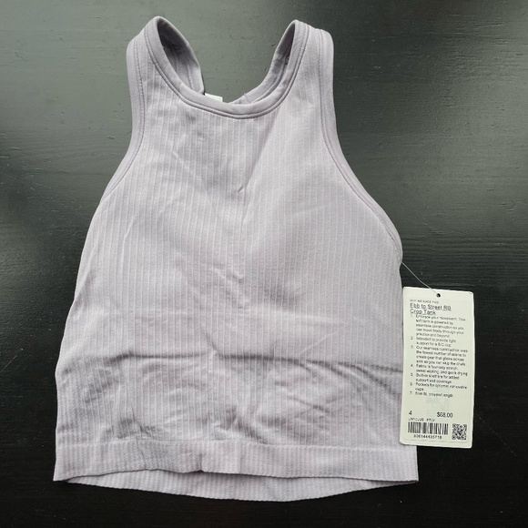 Lululemon Ebb to Street Crop Tank “Faint Lavender” NWT - Picture 7 of 10